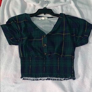 COPY - COPY - Green plaid crop top
